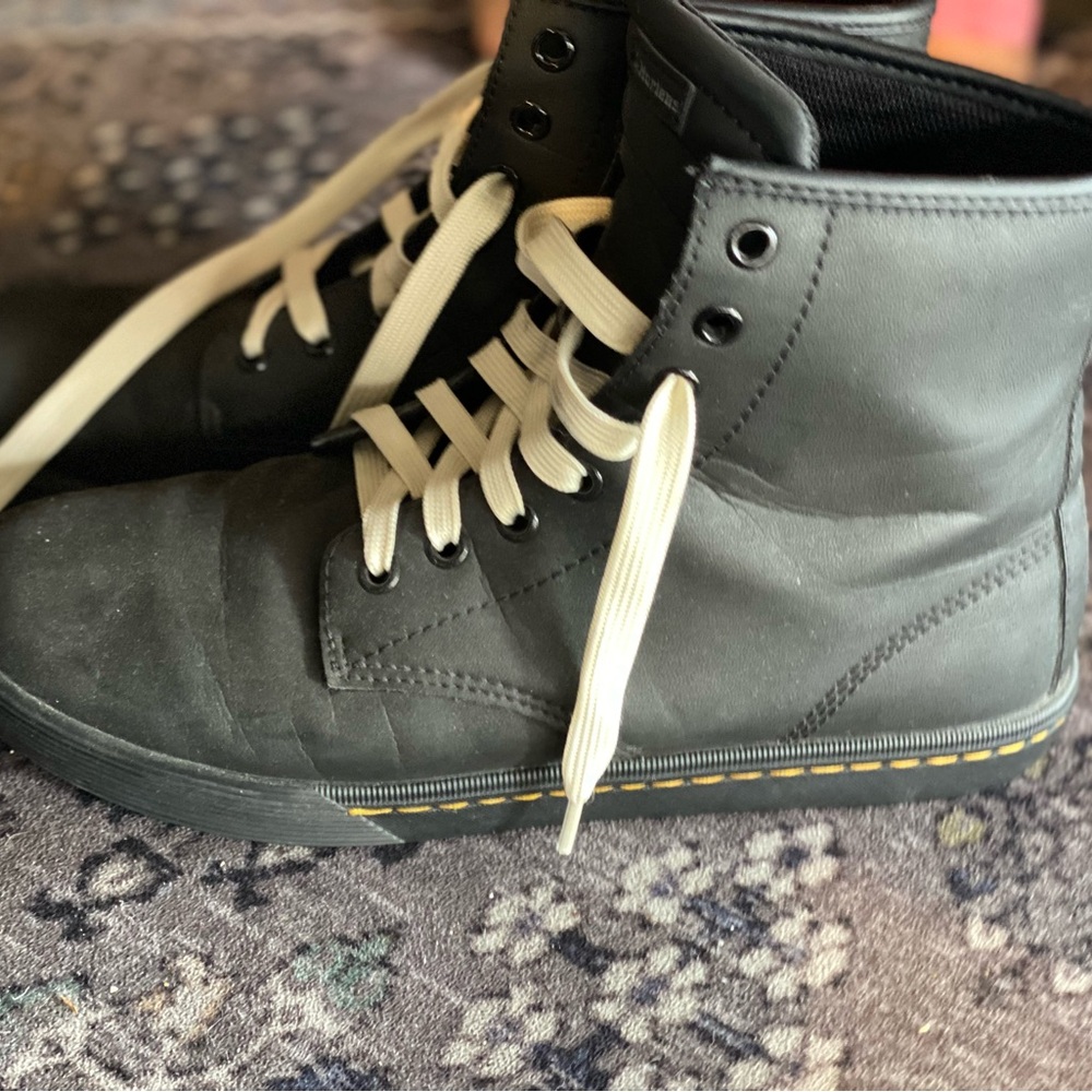 Dr. Martens Black High-Tops with Cream Laces